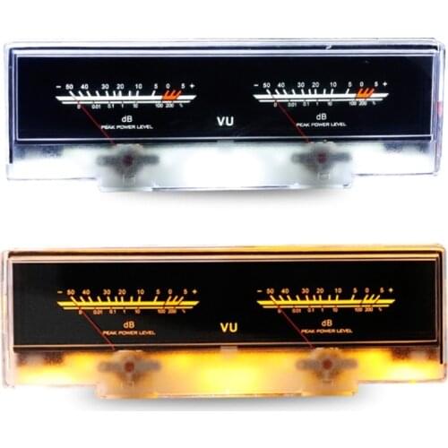 Double pointer VU Meter Stereo Audio Amplifier Board DB Sound Level Indicator Meter Adjustable Backlight With Driver Wholesalse