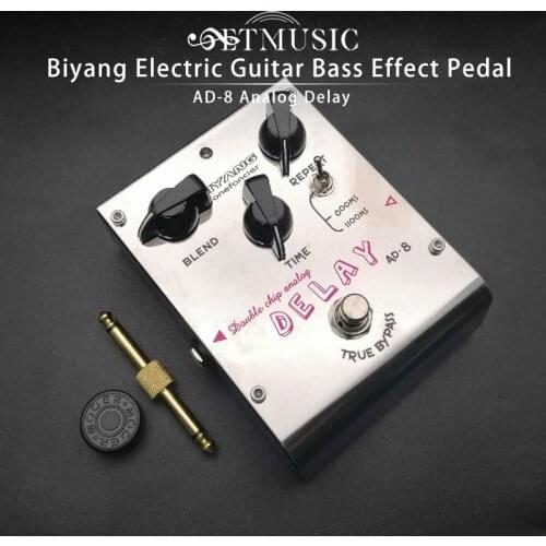 Biyang ToneFancier Series Double Chip Analog Delay Effect Guitar Pedal AD-8 True Bypas with gold pedal Connector