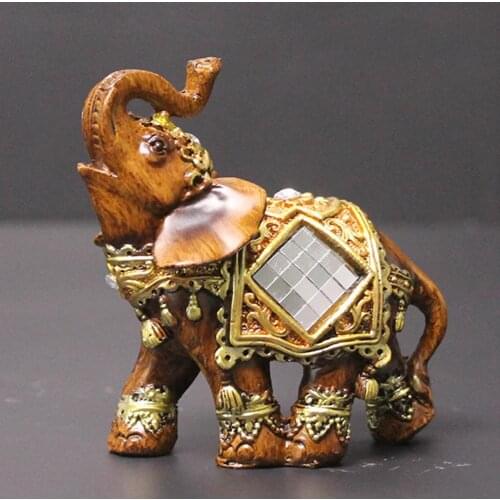 Elephant Figurine Resin Garden Miniature Craft Gift Home Desktop Decoration