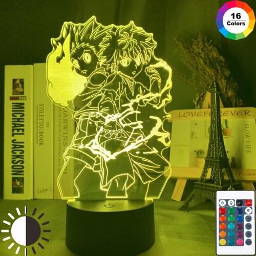 Gon and Killua Figure 3d Night Light Anime Hunter X Hunter Nightlight for Kid Bedroom Decor Lighting Child Gift HxH Lamp Bedside