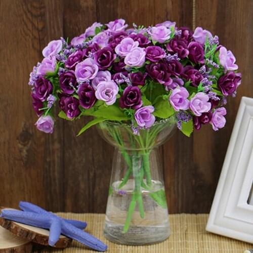 1 Bouquet 21 Head Artificial Fake Rose Wedding Party Home Decoration Flower Bouquet Wedding Home Fake Flower