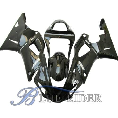 Motorcycle fairing Kits Fit for YAMAHA YZF1000 00 01 YZF R1 2000 2001 ABS plastic bodyworks black Blue Rider