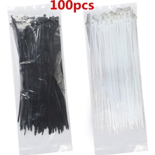 100pcs Self-locking Plastic Nylon Tie Fastening Ring Cable Wire Zip Ties Set for Family Outdoor Camping Accessories