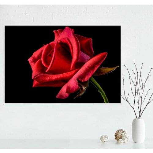 Nice Custom Rose Flower Canvas Poster Print painting Art Wall Silk Poster cloth print Fabric Poster
