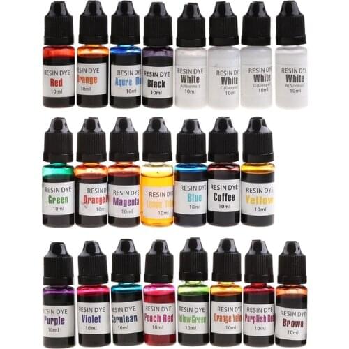 24 Vibrant Color High Concentrated Alcohol-Based Ink Pigment Epoxy Resin Paint Colour Dye Great for Resin Coaster Making