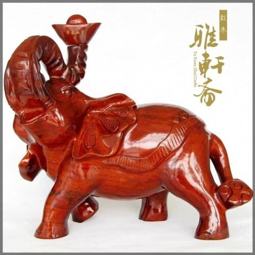 Mahogany elephant woodcarving handicraft scroll treasure elephant 50cm elephant wooden elephant ornament