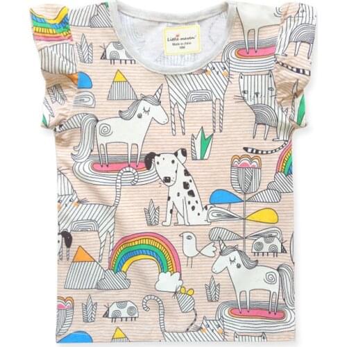 Summer Baby Girls T Shirt Short Sleeve T Shirt For Girls Cartoon Printed Kids Tops Tees T Shirts Fashion Childrens Clothes 1-6T