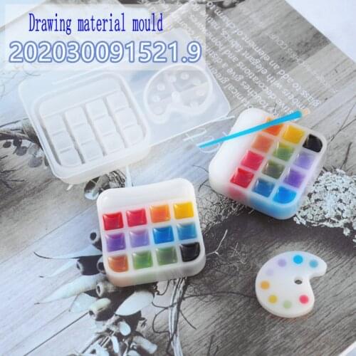 Mini Paint Drawing Plate Silicone Mold Cabochon Making Mould DIY Handmade Epoxy Resin Jewelry Fillings Pendant Accessory Craft