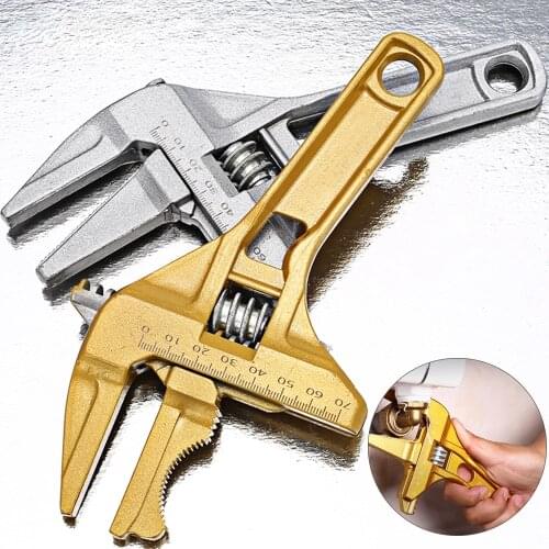 Multi-function Adjustable Wrench Aluminium Alloy large Open Wrench Universal Spanner Repair Tool for Water Pipe Screw Bathroom