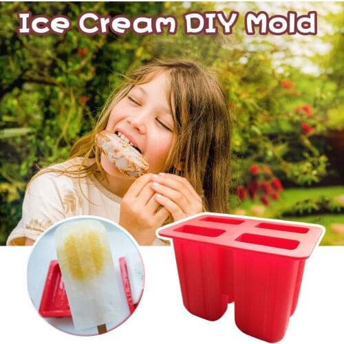 Fashion Home & Kitchen DIY Handmade Silicone Ice Cream Mold Making Ice Box Popsicle Mold Tool Accessories
