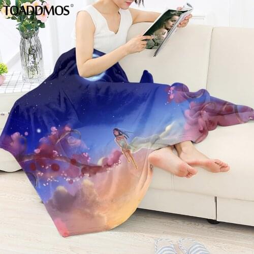 TOADDMOS Beautiful Starry Sky Print Soft Fleece Blanket Comfort Bed Thin Quilt Sofa Nap Warm Blanket for Kid Adult Bedding manta