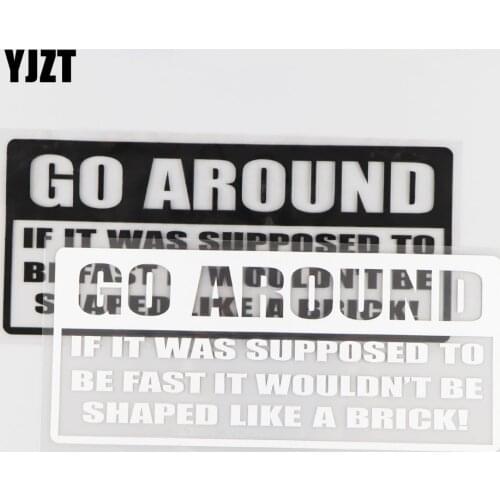 YJZT 19.8CM*8.7CM Go Around Car Styling Decal Car Body Stickers Vinyl Wordart Car Covers Black/Silver 4A-0224