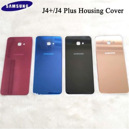 New Samsung Galaxy J4+ J4 Plus Plastic Battery Back Cover Rear Door Housing Protective Case Replacement Parts With Logo 6 inch