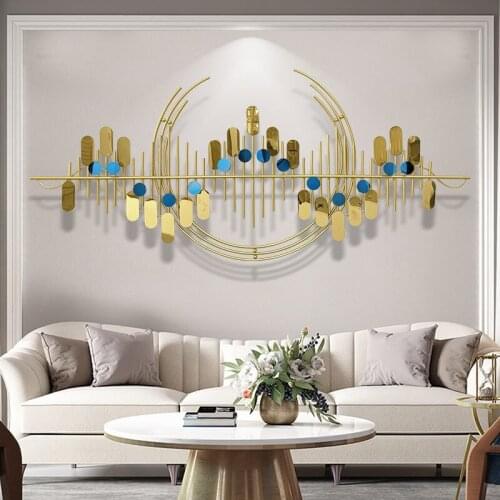 New Chinese Style Living Room Sofa Background Wall Metal Pendant Simple Wall Decoration Three-dimensional Decorative Painting