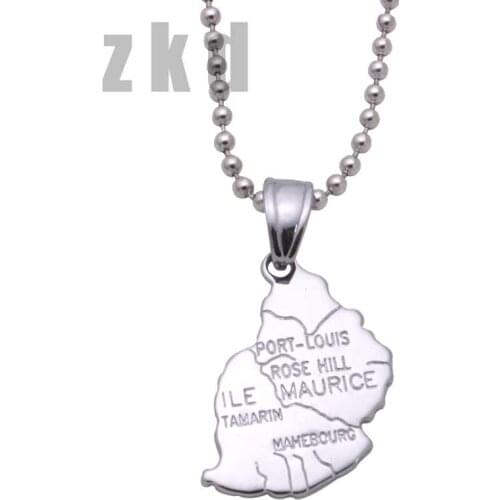 Zkd Mauritius map pendant necklace