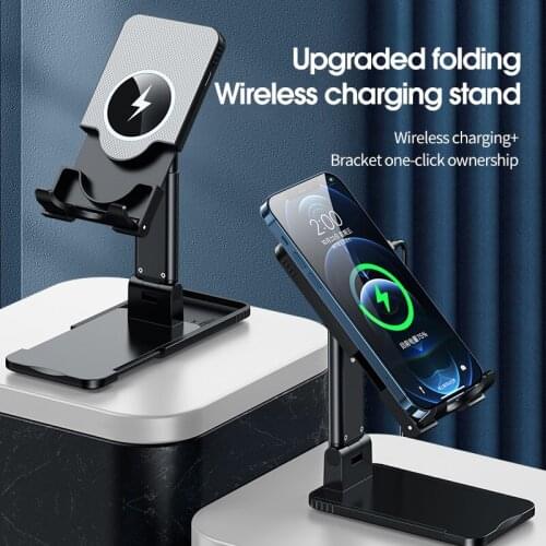 15W Wireless Charger Stand Telescopic Desktop Phone Bracket Qi Wireless Charging Cell Phone Holder for iPhone Xiaomi Samsung