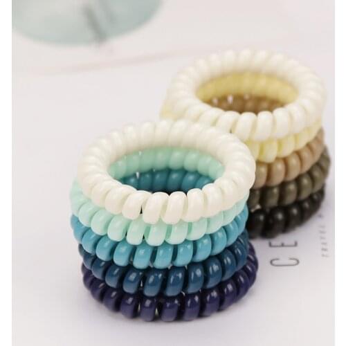 5Pcs/Lot New Colorful Telephone Cord Women Elastic Hair Rubber Bands Girls Tie Gum Ponytail Hair Accessories Headwear