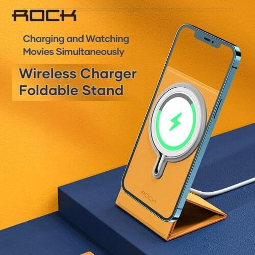 Rock Wireless Fast Charger Foldable Stand for iPhone 12 pro max 11 Xs max Fast Charging holder for Samsung Xiaomi Huawei Charger