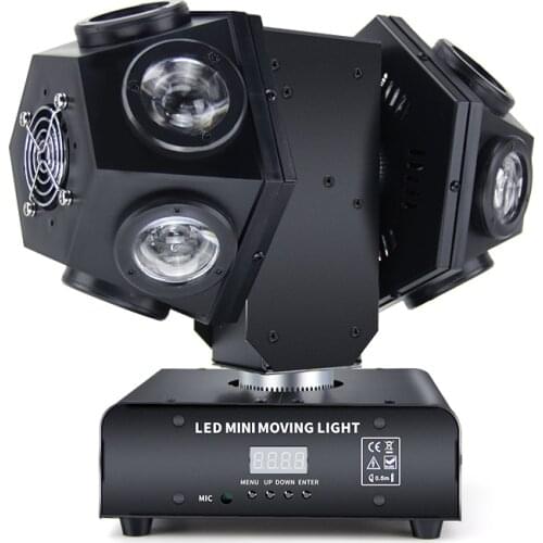 Fast shipping New LED 12 double Arm moving Heads Football RGBW 4 IN 1 Full Color Beam Stage Lamp for Wedding Bar