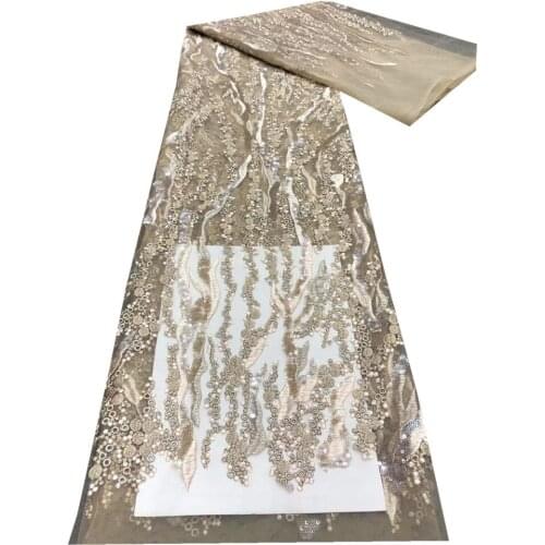 SJ Lace African Sequins Tulle Mesh Lace Fabric 2021 High Quality Lace Nigerian Net Lace Fabrics For Women Party Wedding xc3-79