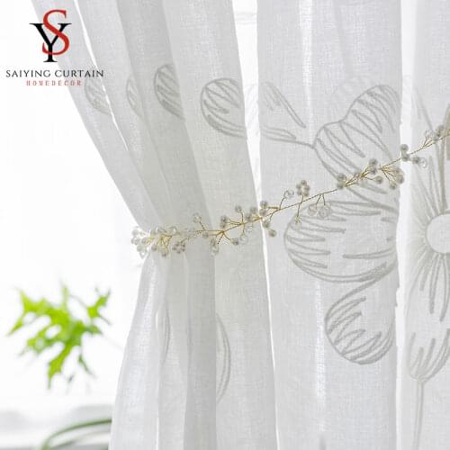 Modern Sheer Curtains for Living Room Big Floral Tulle Window Treatments Curtain For Bedroom Voile Curtain For Kitchen Drapes