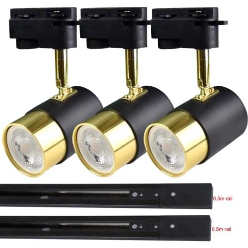 Modern led spot track lights gu10 220v bulb black white gold aluminum living room kitchen bedroom track rail spotlights