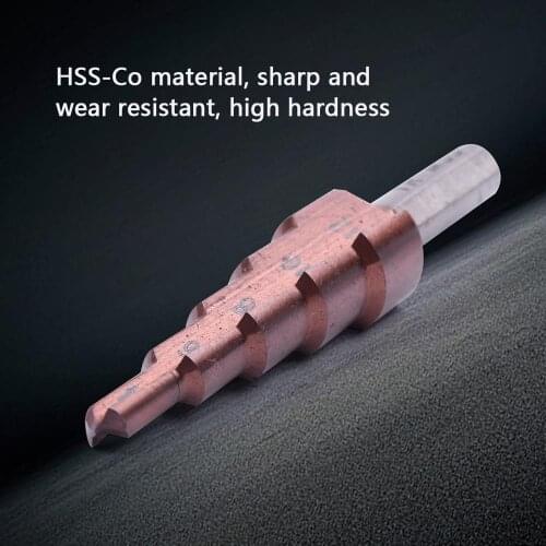 1Pcs 4-12mm HSS-Co M35 Triangle Shank Step Drill Bit Straight Groove Step Drill Metal Hole Cutter Core Drill Bit 6mm Shank