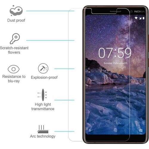 Tempered Glass For Nokia 7 Plus Screen Protector 9H Toughened Glass Phone For Nokia 7Plus Protective Film
