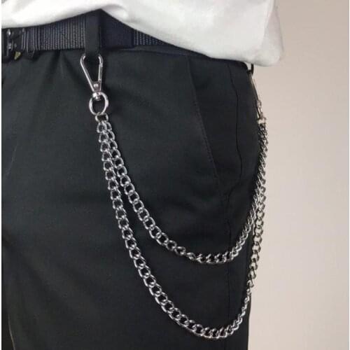 1Pcs Punk Rock Metal Pants Waist Chain Men Key Chain Wallet Keychain Jeans Hip-hop Jewelry Gift