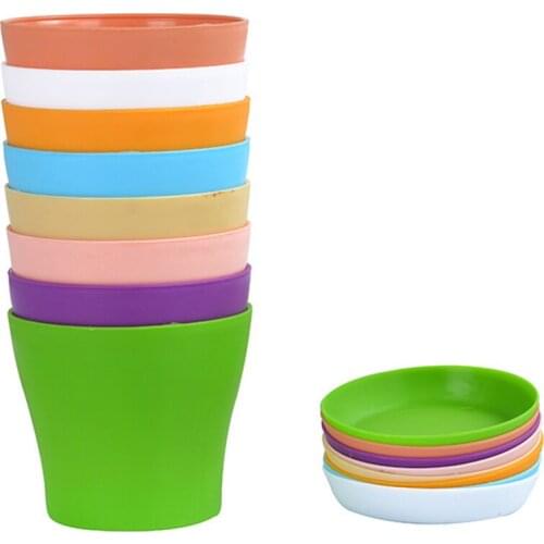 8pcs Pots Plant Resin Saucer Small 12x14.5x7.5cm Balcony Plastic For Indoor And Outdoor Mini Plants 1pcs Simply Flower
