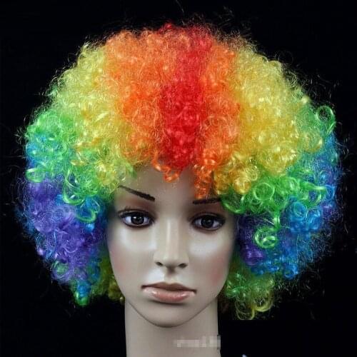 1pcs Colorful Clown Costume Wig Multicolored Afro Clown Wig Costume Accessories for Kids and Adults