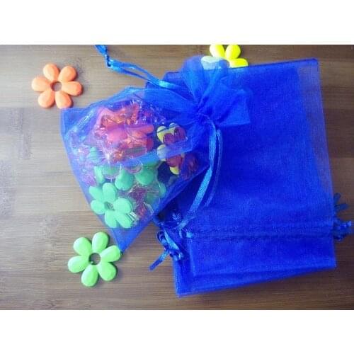 2000pcs 7*9cm Royal Blue Organza Gift Bag Jewelry Packaging Display Bags Drawstring Pouch For Bracelets/necklace Mini Yarn Bag