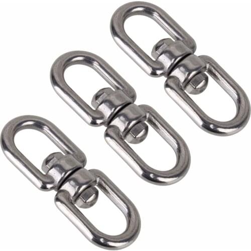 3pcs M10 Diameter 10mm Stainless Steel 304 Eye to Eye Marine Mooring Swivel
