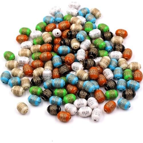 30/50Pcs Retro Bronzing Colorful Acrylic Decor Beads DIY Crafts Jewelry Necklace Earrings Pendant Clothing Sewing Accessories