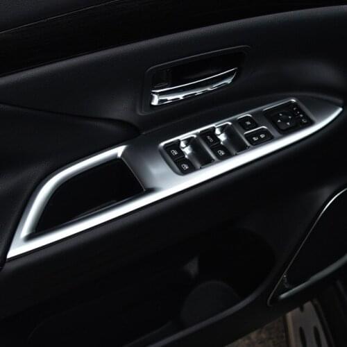 ABS Matte For Mitsubishi Outlander 2015 2016 Inner Door Armrest Window Lift Switch Button cover Trim accessories 4pcs