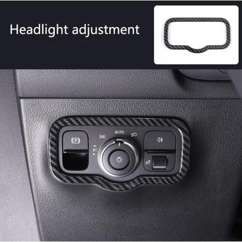 ABS Chrome Car Interior Headlight Adjustment Button Frame Cover Trims For Mercedes Benz GLB200/180 2020 Car Styling Accessories