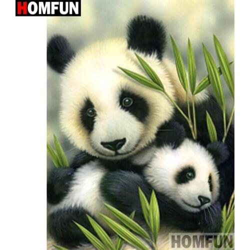 HOMFUN Full Square/Round Drill 5D DIY Diamond Painting "Animal panda" Embroidery Cross Stitch 3D Home Decor Gift A11665