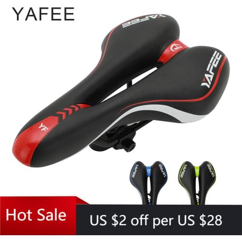 YAFEE Shock Absorbing Hollow Bicycle Saddle Super Soft MTB Road Cycling Seat Bike Saddle Cushion for Women Men Bike Accessories