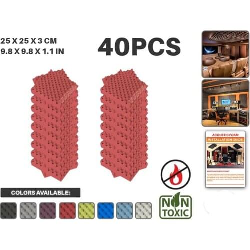 Arrowzoom 40 pcs 9.8" x 9.8" x 1.1" Convoluted Egg Crate Tile Studio Sound Absorbing Panel Acoustic Foam Treatment