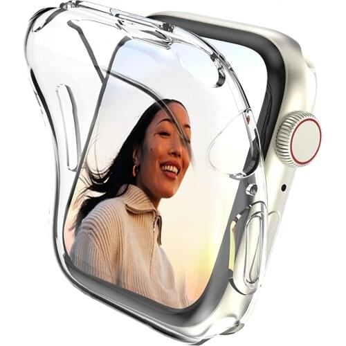 Silicone cover case for Apple watch series 6 5 4 3 44mm 40mm iwatch 42mm 38mm All-around Ultra-thin Clear for iwatch Accessories