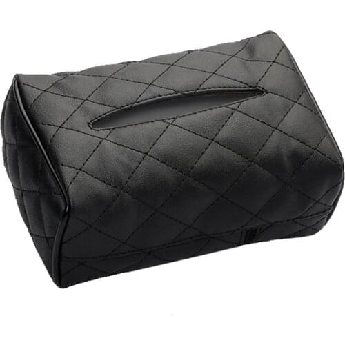 Car Faux Leather Sun Viper Back Seat Hanging Tissue Box Paper Holder Container