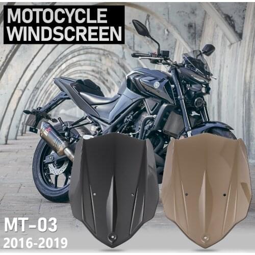 MT03 Windscreen Windshield Wind Deflectors with Bracket For Yamaha MT-03 2016 2017 2018 2019 MT 03 Accessories Double Bubble New