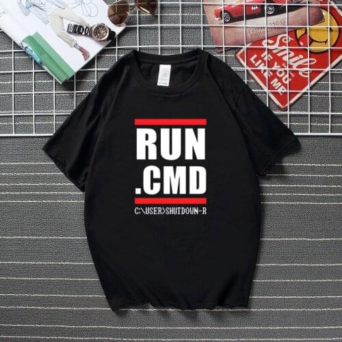 RUN CMD Computer Programmer T-shirt IT Funny Nerd Geek Fashion Unisex T shirt New Summer Streetwear Camisetas Top Men clothing