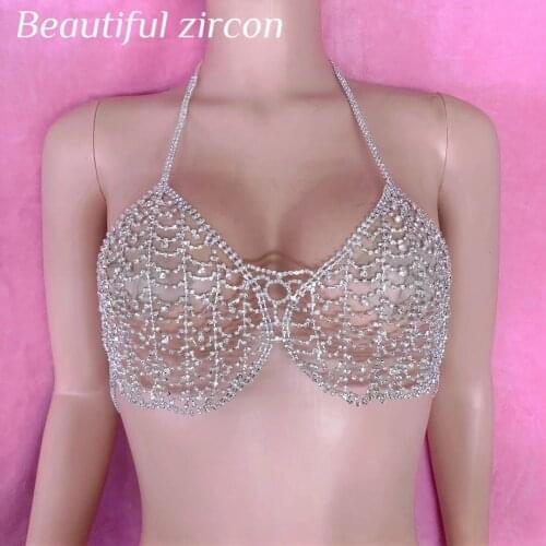 Glamour women tassel body chain sexy underwear shining crystal waist chain skirt chain statement jewelry multilayer hollow bikin