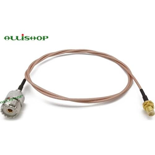 SMA Female to UHF SO-239 Female RG316D Double Shield Silver Cable for UHF Base and Mobile Antennas 1/3/5/8/10/12/15M for Baofeng