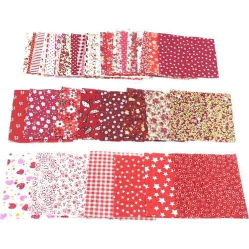 50%HOT50Pcs 10x10cm Floral Patchwork Cotton Fabric Plain Cloth for DIY Sewing Quilting