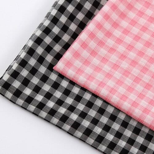 Plaid Chiffon Fabric Womens Dress Fabric Cation Printed polyester Cloth DIY Handmade quilting lattice Clothing materials