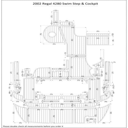 2002 Regal 4280 Swim Step & Cockpit Pad Boat EVA Teak Decking 1/4" 6mm