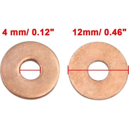 Uxcell 30pcs 4mm Inner Diameter Copper Washers Flat Sealing Gaskets Rings