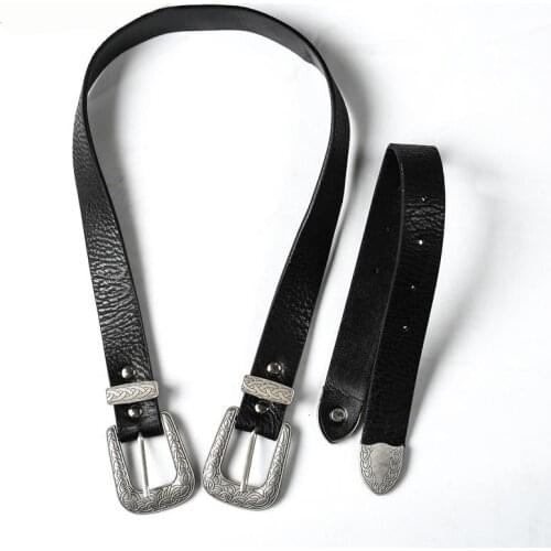 Fashion Women Ladies Vintage Retro PU Leather Waist Belts Double Metal Buckle Classic Casual Unique Hot Clothes Accessories